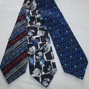 Blue Silk Tie Lot - 3 Ties